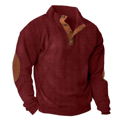 🏷️ Elevated Texture | Men's Corduroy Stand-Collar Sweatshirt
