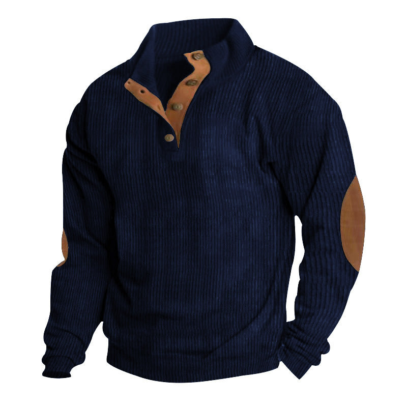 🏷️ Elevated Texture | Men's Corduroy Stand-Collar Sweatshirt