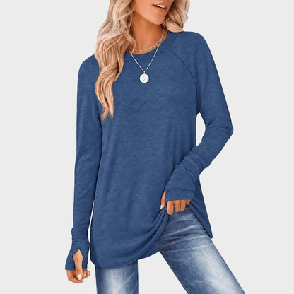 💘Top Seller🌸Women's Tunic Top Long Sleeve Round Neck with Thumb Holes