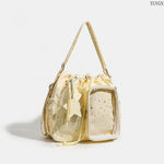 Star Print Drawstring Shoulder Bag