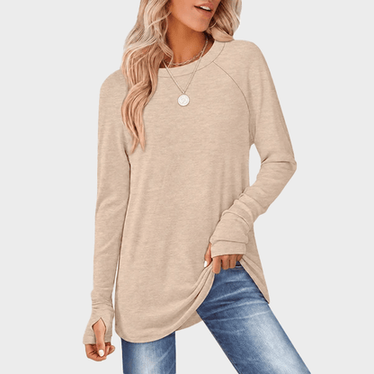 💘Top Seller🌸Women's Tunic Top Long Sleeve Round Neck with Thumb Holes