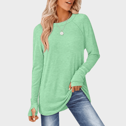 💘Top Seller🌸Women's Tunic Top Long Sleeve Round Neck with Thumb Holes