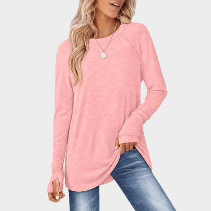 💘Top Seller🌸Women's Tunic Top Long Sleeve Round Neck with Thumb Holes