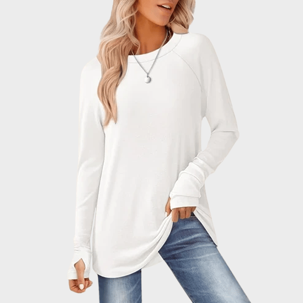 💘Top Seller🌸Women's Tunic Top Long Sleeve Round Neck with Thumb Holes