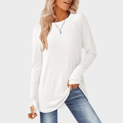 💘Top Seller🌸Women's Tunic Top Long Sleeve Round Neck with Thumb Holes