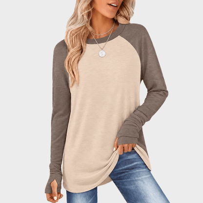 💘Top Seller🌸Women's Tunic Top Long Sleeve Round Neck with Thumb Holes