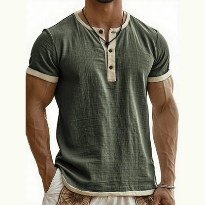 ⌛Limited Time Offer – Men’s Breathable Short Sleeve Henley Shirt