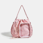 Star Print Drawstring Shoulder Bag