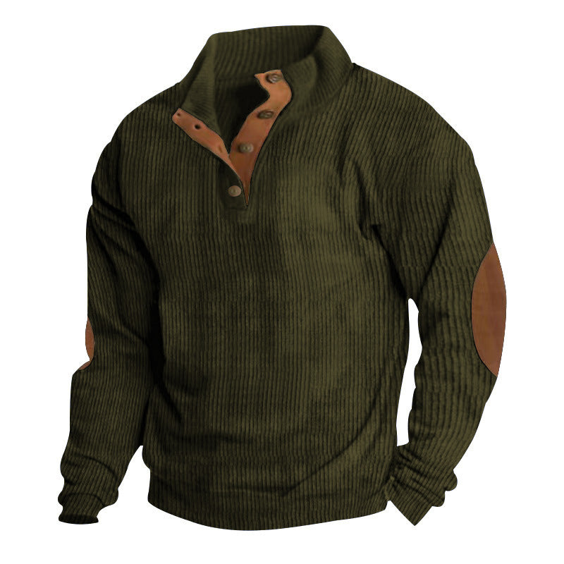 🏷️ Elevated Texture | Men's Corduroy Stand-Collar Sweatshirt