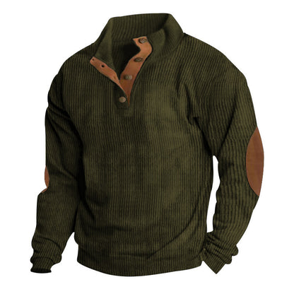 🏷️ Elevated Texture | Men's Corduroy Stand-Collar Sweatshirt