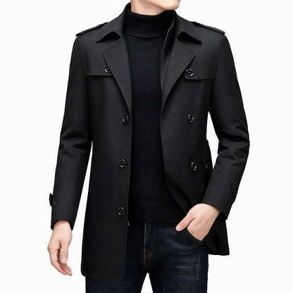 🧥 Men's Medium-Length Trench Coat with Detachable Inner | Timeless Style & Everyday Versatility ✨