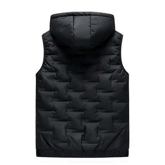 🍂 Easy Layering Comfort | Men's Hooded Front-Zip Insulated Vest