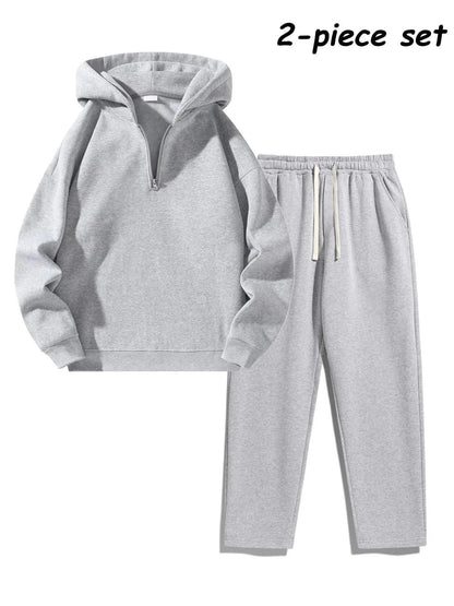 ⚡Hot Sales 50% OFF🔥Men's Plain Two-piece Casual Sporty Sweatsuit Set