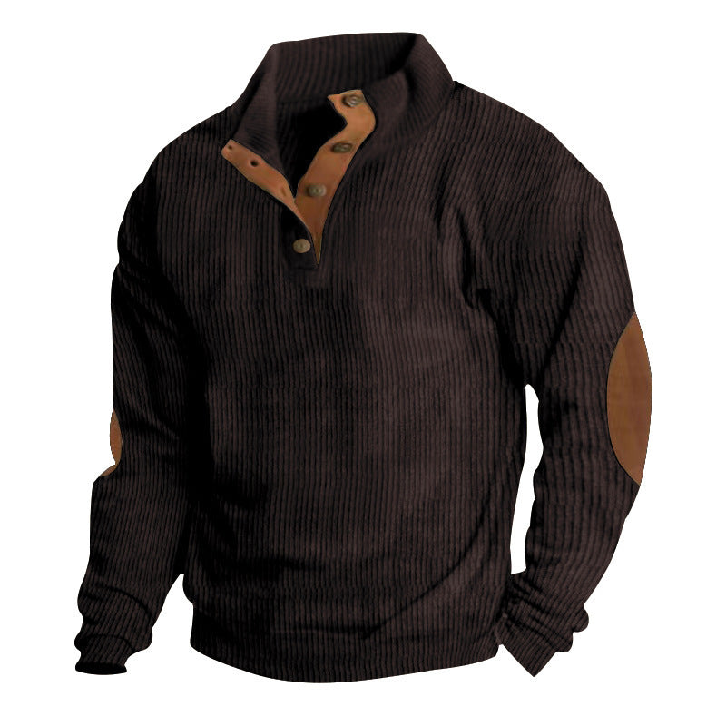🏷️ Elevated Texture | Men's Corduroy Stand-Collar Sweatshirt
