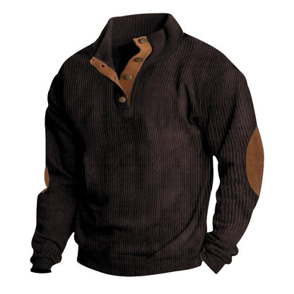 🏷️ Elevated Texture | Men's Corduroy Stand-Collar Sweatshirt