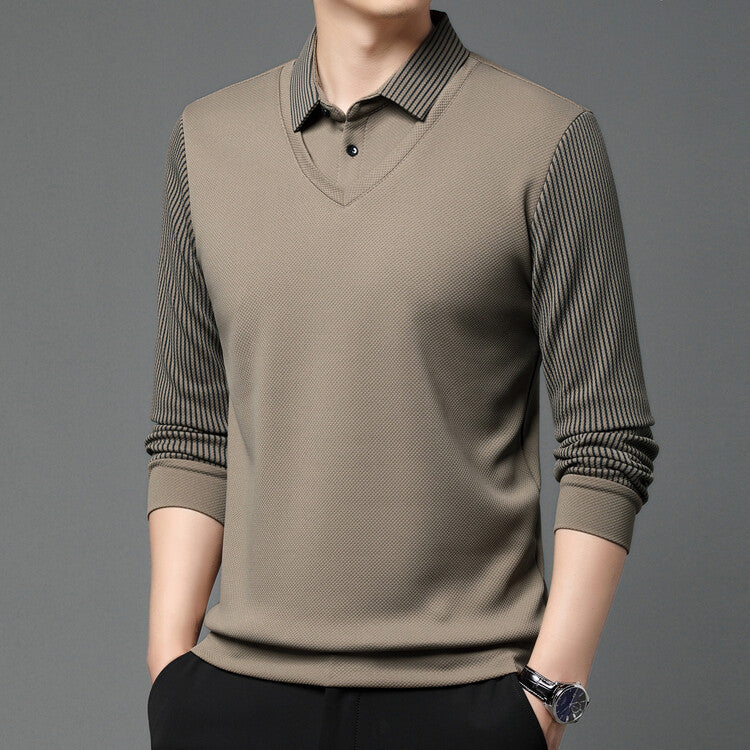 City Striped Layered Shirt Top