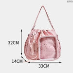 Star Print Drawstring Shoulder Bag
