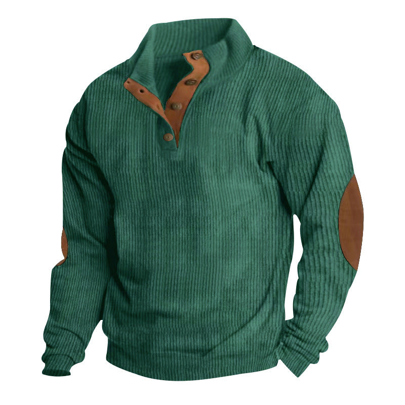 🏷️ Elevated Texture | Men's Corduroy Stand-Collar Sweatshirt