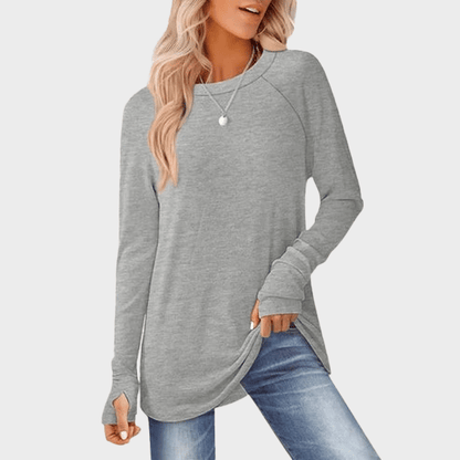 💘Top Seller🌸Women's Tunic Top Long Sleeve Round Neck with Thumb Holes