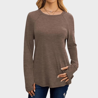 💘Top Seller🌸Women's Tunic Top Long Sleeve Round Neck with Thumb Holes