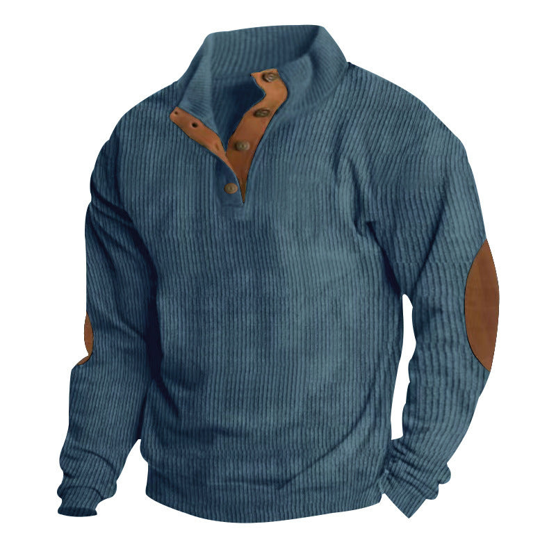 🏷️ Elevated Texture | Men's Corduroy Stand-Collar Sweatshirt