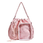 Star Print Drawstring Shoulder Bag