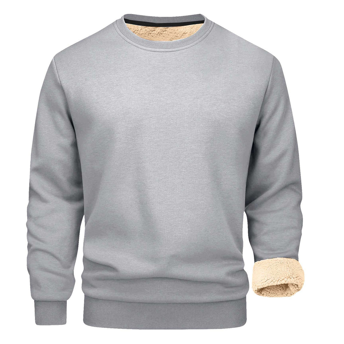 Men's Sherpa Fleece Lined Crewneck Sweatshirt - Thick Warm Loose Fit Winter Pullover, M-5XL