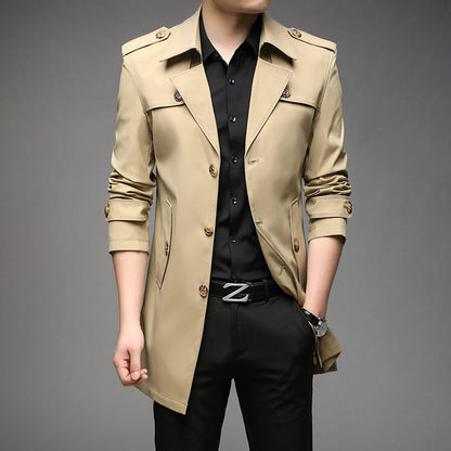 Men's Double Breasted Windbreaker Jacket