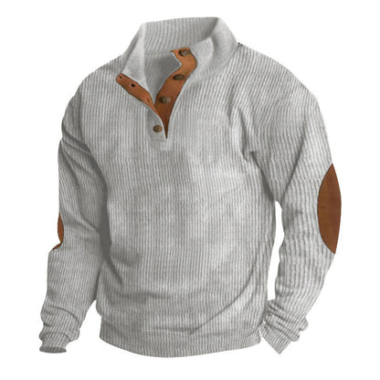 🏷️ Elevated Texture | Men's Corduroy Stand-Collar Sweatshirt