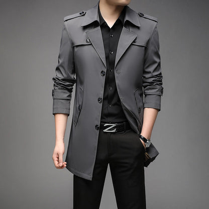 Men's Double Breasted Windbreaker Jacket