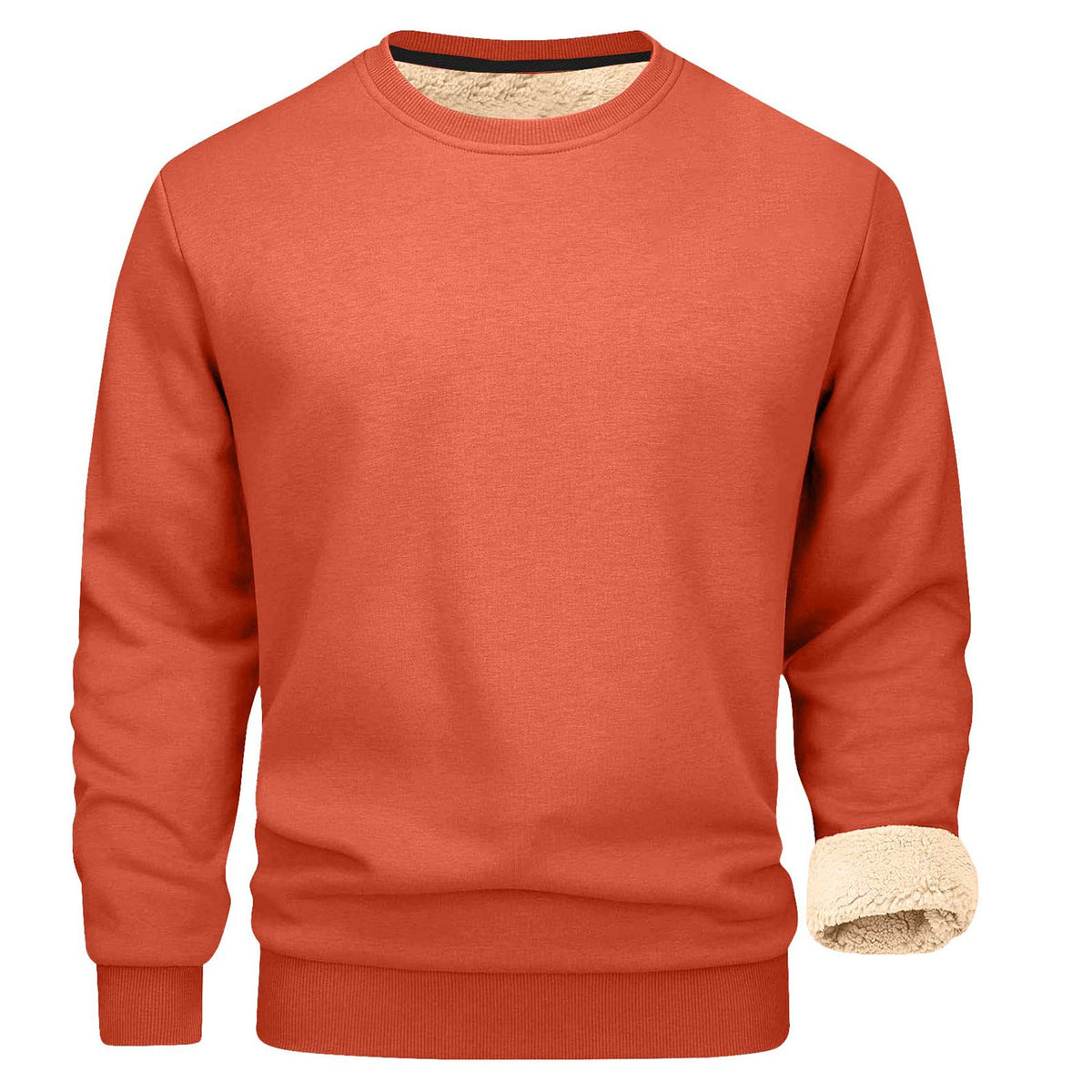 Men's Sherpa Fleece Lined Crewneck Sweatshirt - Thick Warm Loose Fit Winter Pullover, M-5XL