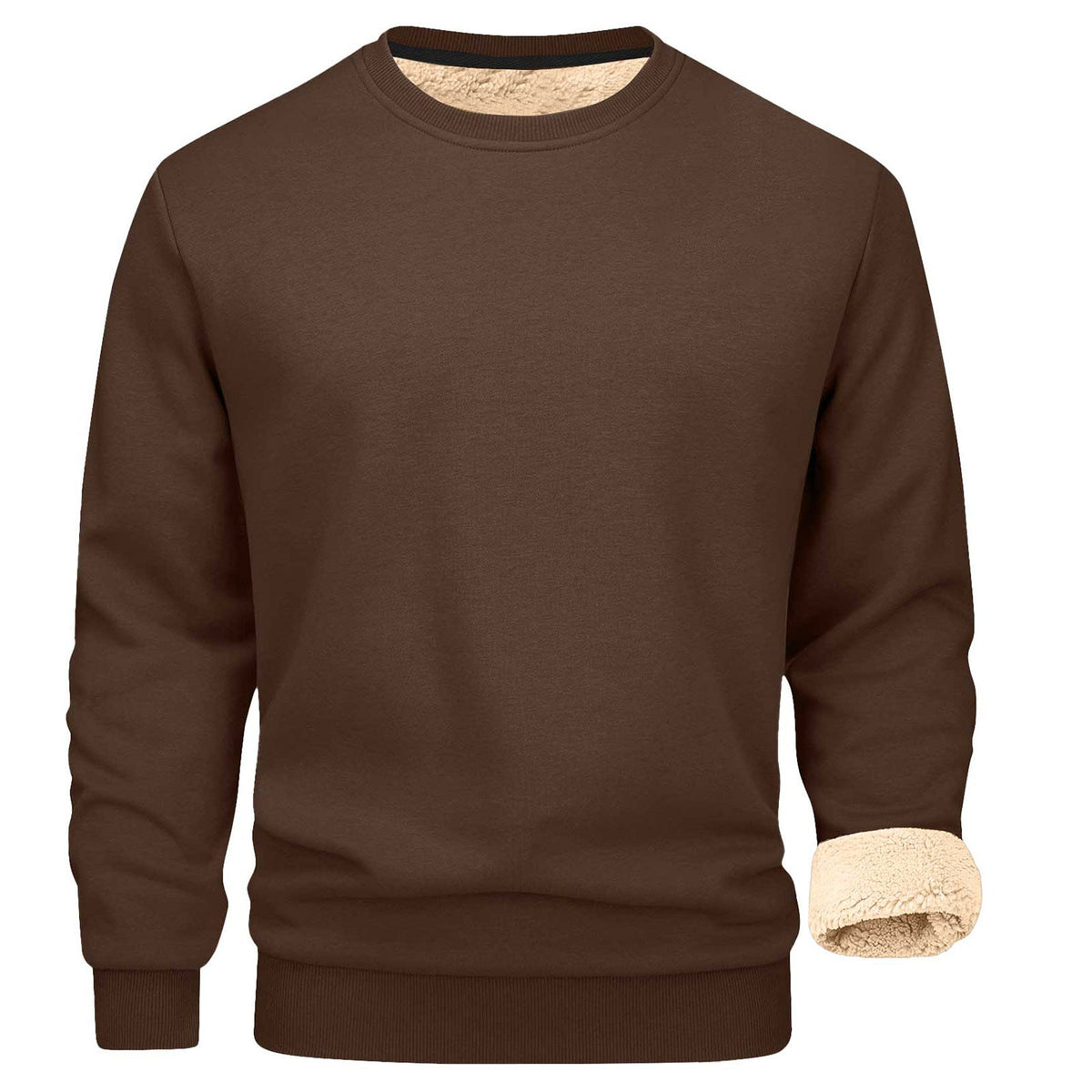 Men's Sherpa Fleece Lined Crewneck Sweatshirt - Thick Warm Loose Fit Winter Pullover, M-5XL