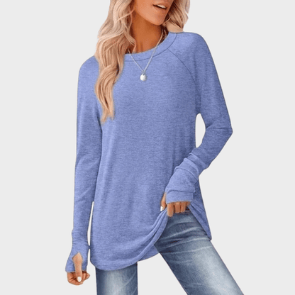 💘Top Seller🌸Women's Tunic Top Long Sleeve Round Neck with Thumb Holes