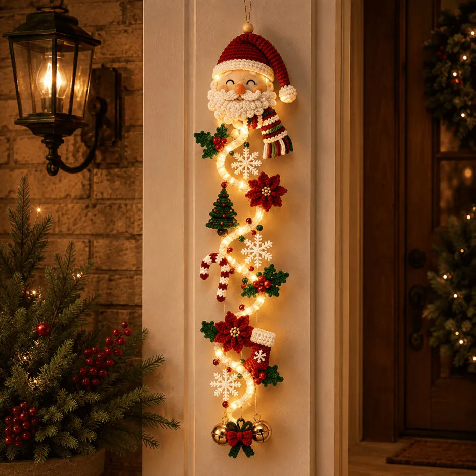 ✨Last Day 90% OFF✨– 🎄MerryCascade™ Glowing Christmas Door Hanger | 6 Festive Light Designs✨
