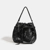 Star Print Drawstring Shoulder Bag