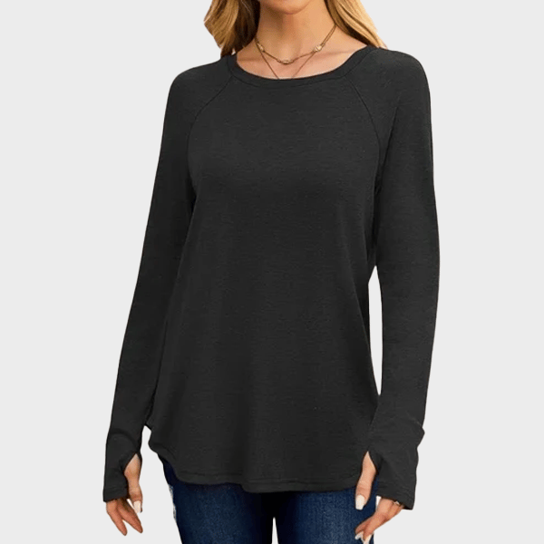 💘Top Seller🌸Women's Tunic Top Long Sleeve Round Neck with Thumb Holes
