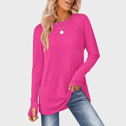 💘Top Seller🌸Women's Tunic Top Long Sleeve Round Neck with Thumb Holes