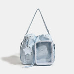Star Print Drawstring Shoulder Bag