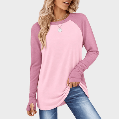 💘Top Seller🌸Women's Tunic Top Long Sleeve Round Neck with Thumb Holes
