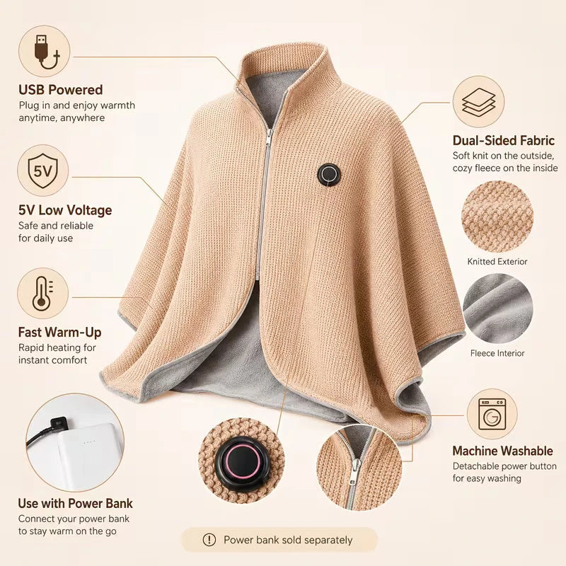 Toasty Alouetta Heated Shawl