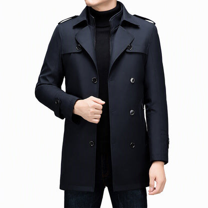 🧥 Men's Medium-Length Trench Coat with Detachable Inner | Timeless Style & Everyday Versatility ✨