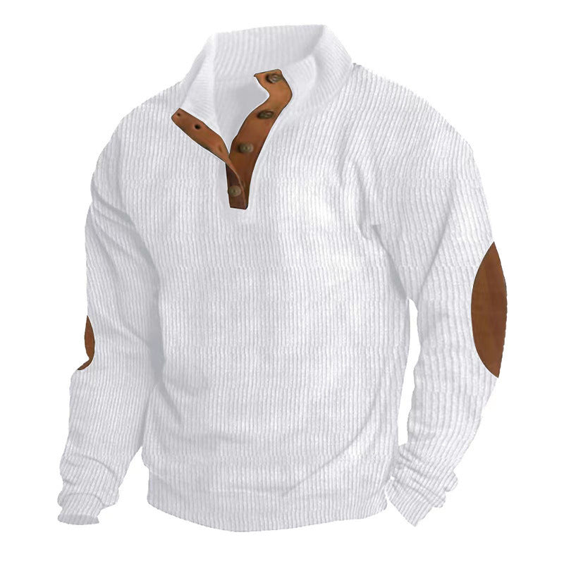 🏷️ Elevated Texture | Men's Corduroy Stand-Collar Sweatshirt