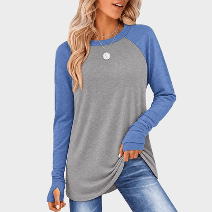 💘Top Seller🌸Women's Tunic Top Long Sleeve Round Neck with Thumb Holes