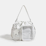 Star Print Drawstring Shoulder Bag