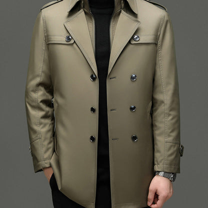 🧥 Men's Medium-Length Trench Coat with Detachable Inner | Timeless Style & Everyday Versatility ✨