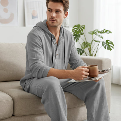 Herren Kapuze Casual Loose Top & Hose 2-teiliges Set