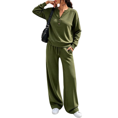 🖤 BLACK FRIDAY SALE 🖤 ☁️ Women's Top & Wide-Leg Pants Set | Relaxed Fit & Effortless Style