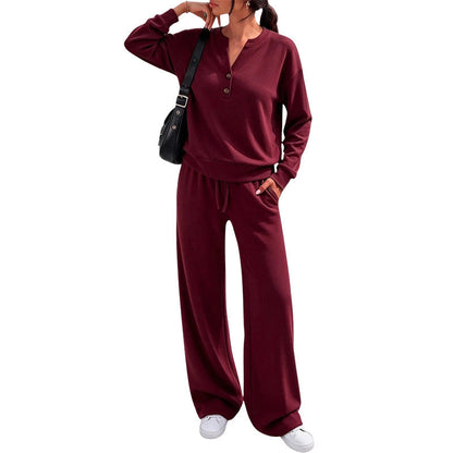 🖤 BLACK FRIDAY SALE 🖤 ☁️ Women's Top & Wide-Leg Pants Set | Relaxed Fit & Effortless Style