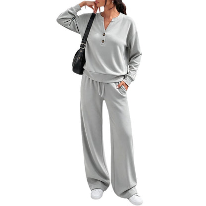 🖤 BLACK FRIDAY SALE 🖤 ☁️ Women's Top & Wide-Leg Pants Set | Relaxed Fit & Effortless Style