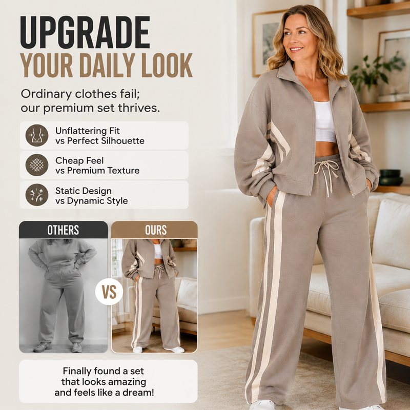 Women's Stripe Sporty 2-Piece Set